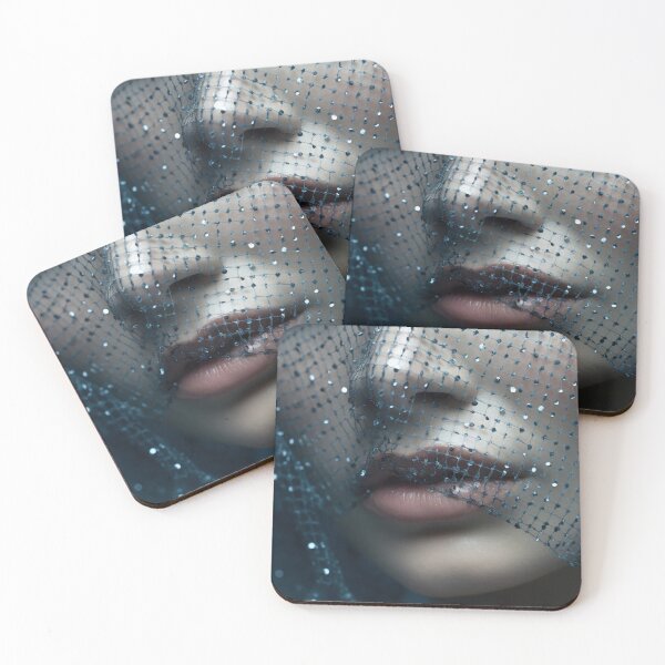Item preview, Ethereal Beauty: Woman with Blue Mesh Veil designed and sold by anytka.