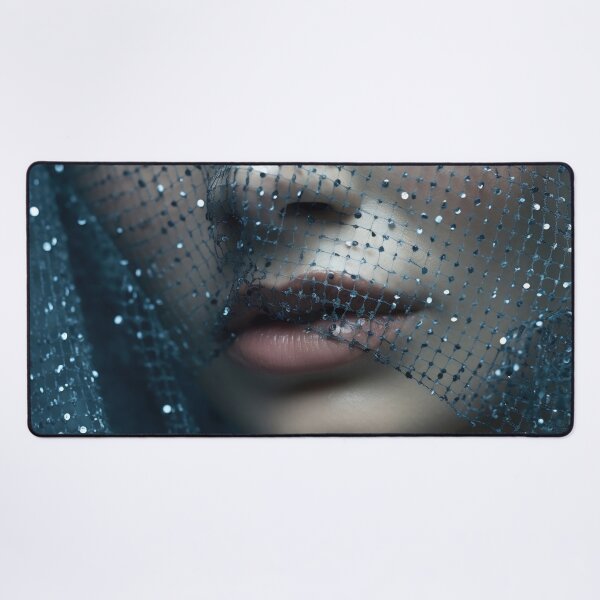 Item preview, Ethereal Beauty: Woman with Blue Mesh Veil designed and sold by anytka.