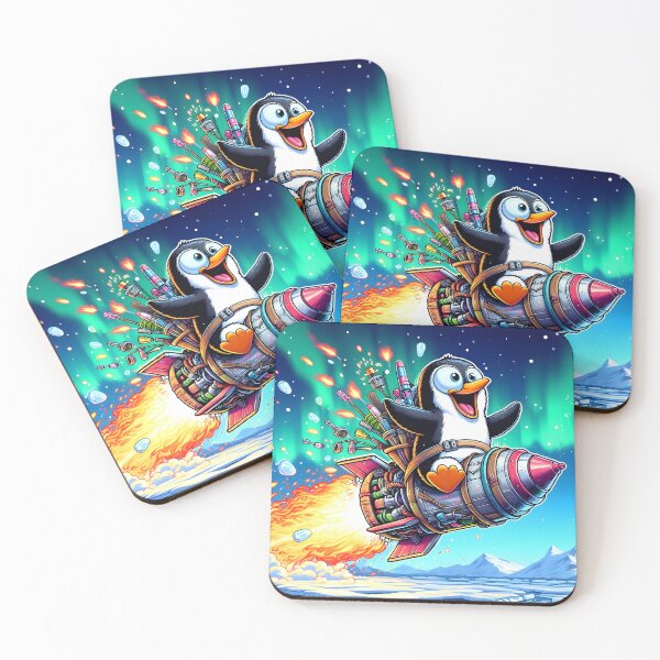 Item preview, Penguin's Homebuilt Rocket Ride – Cartoon Space Adventure designed and sold by Euriruben.