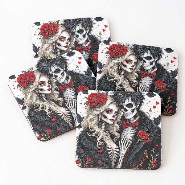 Item preview, Gothic Skeleton Lovers Dark Couple designed and sold by Melissify.