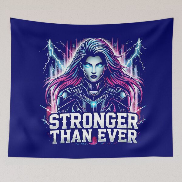 Item preview, Fearless Cyberpunk Woman – Stronger Than Ever designed and sold by ArtVibeCo.