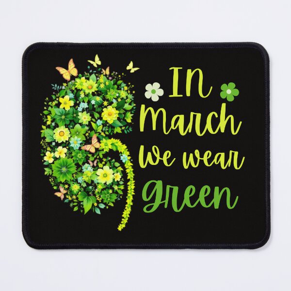 Item preview,  We Wear Green Kidney Disease Awareness flowers and Butterflies CKD Month  designed and sold by TheTimer.