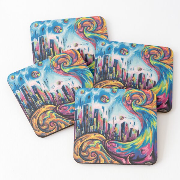 Item preview, Energy consuming the city. A psychedelic painting. designed and sold by Lilashakti ⭐️ ⭐️ ⭐️ ⭐️ ⭐️.
