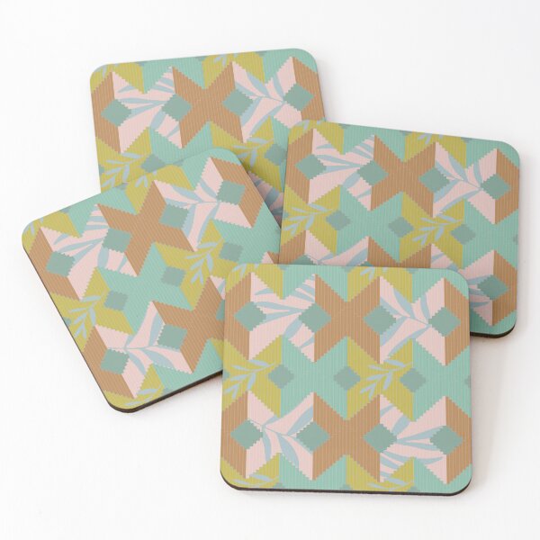Item preview, Floor Runner - Beach Colors - Geometric Pattern with Floral Accents designed and sold by EMJAYHeiss.