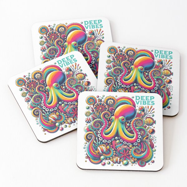 Item preview, Deep Vibes Colorful Octopus Underwater designed and sold by NoNoNomad.