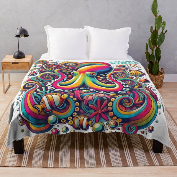 Item preview, Deep Vibes Colorful Octopus Underwater designed and sold by NoNoNomad.