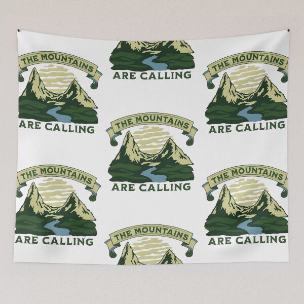 Item preview, The mountains are calling, funny and cool nature lover designed and sold by Merchattack.