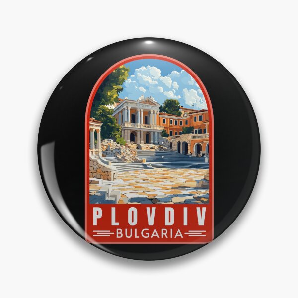 Item preview, Plovdiv in Bulgaria Retro Travel Art Emblem designed and sold by MaateoDesign.