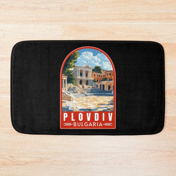 Item preview, Plovdiv in Bulgaria Retro Travel Art Emblem designed and sold by MaateoDesign.