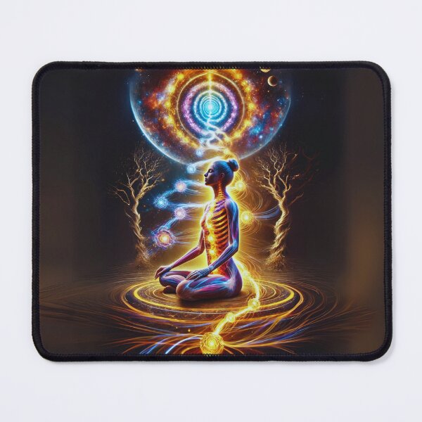 Item preview, Kundalini Spiral Awakening | Divine Masculine & Feminine Energy | Cosmic Meditation Sci-Fi Art designed and sold by Sarasvati’s Divine Art.