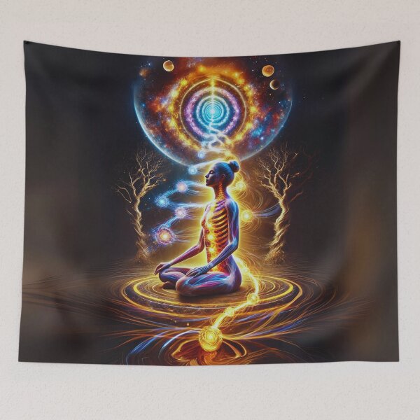 Item preview, Kundalini Spiral Awakening | Divine Masculine & Feminine Energy | Cosmic Meditation Sci-Fi Art designed and sold by Sarasvati’s Divine Art.