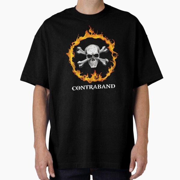 CONTRABAND - Skull & Bones - Fire Logo Oversized T-Shirt