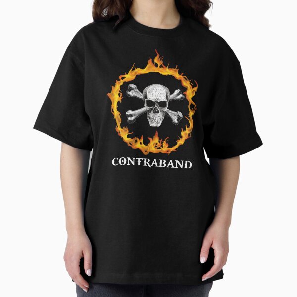CONTRABAND - Skull & Bones - Fire Logo Oversized T-Shirt