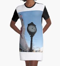 Clock, #clock, Brooklyn, #Brooklyn, Manhattan, #Manhattan, New York, #NewYork, NYC, #NYC, New York City, #NewYorkCity Graphic T-Shirt Dress