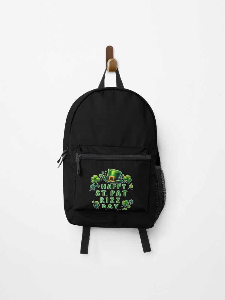 Thumbnail 1 of 3, Backpack, Happy St Pat Rizz Day designed and sold by EnchantedOwl.