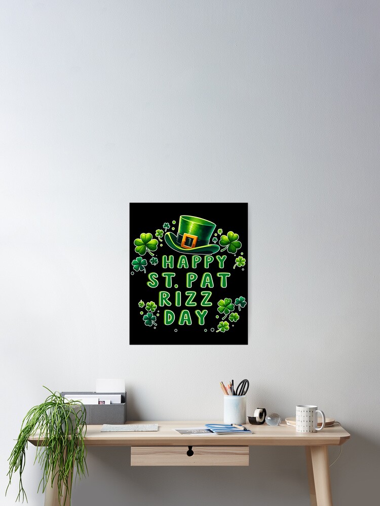 Thumbnail 2 of 3, Poster, Happy St Pat Rizz Day designed and sold by EnchantedOwl.