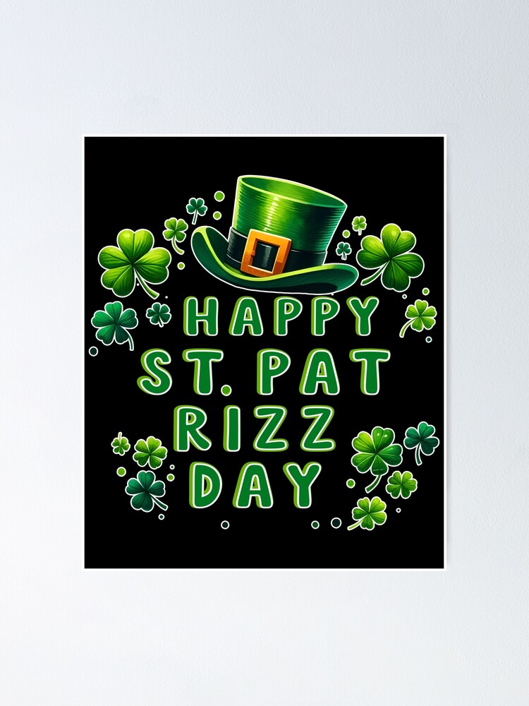 Thumbnail 1 of 3, Poster, Happy St Pat Rizz Day designed and sold by EnchantedOwl.