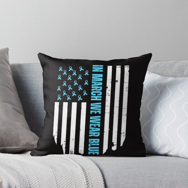 Item preview, In March We Wear Blue Colorectal Cancer American flag  designed and sold by TheTimer.
