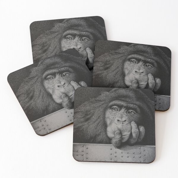 Item preview, Closeup Portrait of a Melancholic Gorilla Looking Away designed and sold by blindphotog.