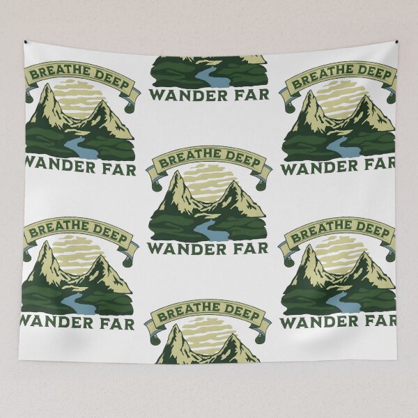 Item preview, Breathe deep, wander far, funny and cool nature lover designed and sold by Merchattack.