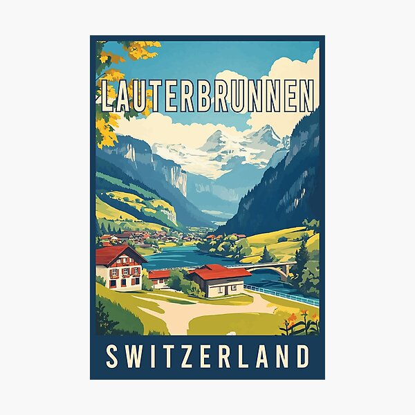 Item preview, Discover Majestic Alps of Lauterbrunnen in Switzerland - Travel Art designed and sold by turtlestart.