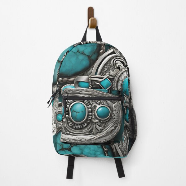 Item preview, Western Turquoise and Silver Concho Pattern – Rustic Southwest Design designed and sold by CoastalEmp.