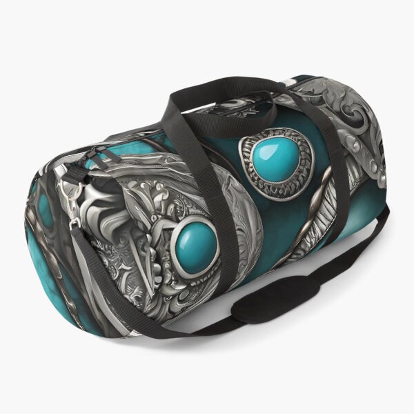 Item preview, Western Turquoise and Silver Concho Pattern – Rustic Southwest Design designed and sold by CoastalEmp.