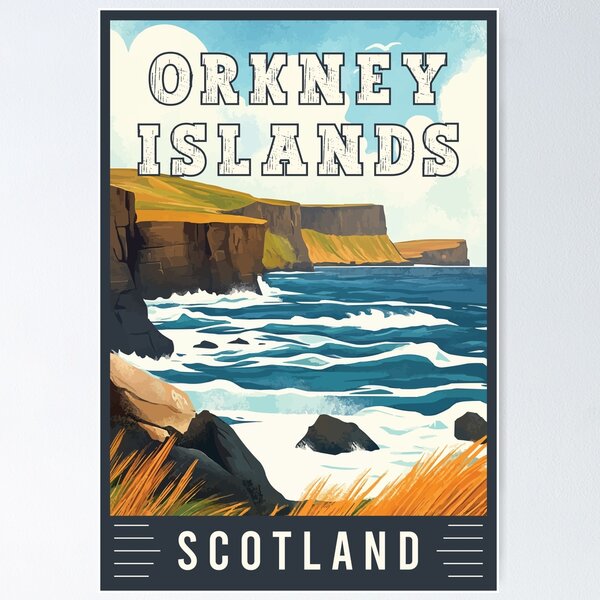 Item preview, Discover Stunning Seascape Orkney Islands in Scotland - Travel Art designed and sold by turtlestart.