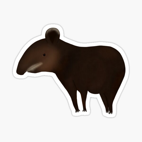 Vista previa del artículo con la obra «Pintura digital de un tapir de montaña», diseñado y vendido por ThatIsSomething.