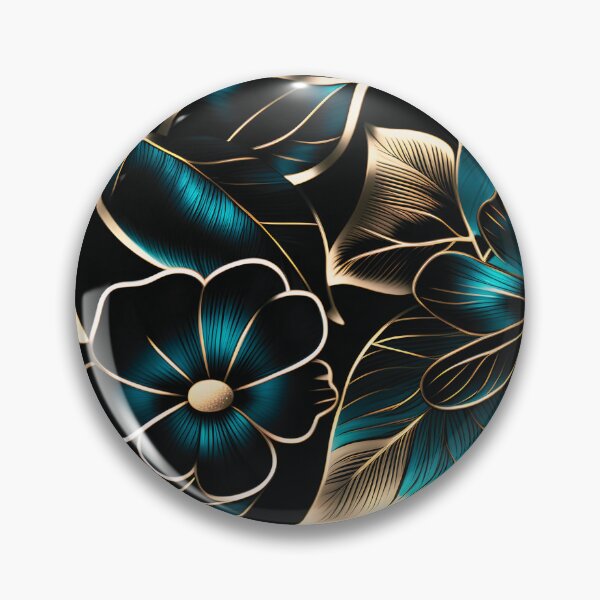 Item preview, Sultry Metallic Teal Floral Pattern in a Seamless Repeat for Art and Design designed and sold by Juliette Ozkalfayan.