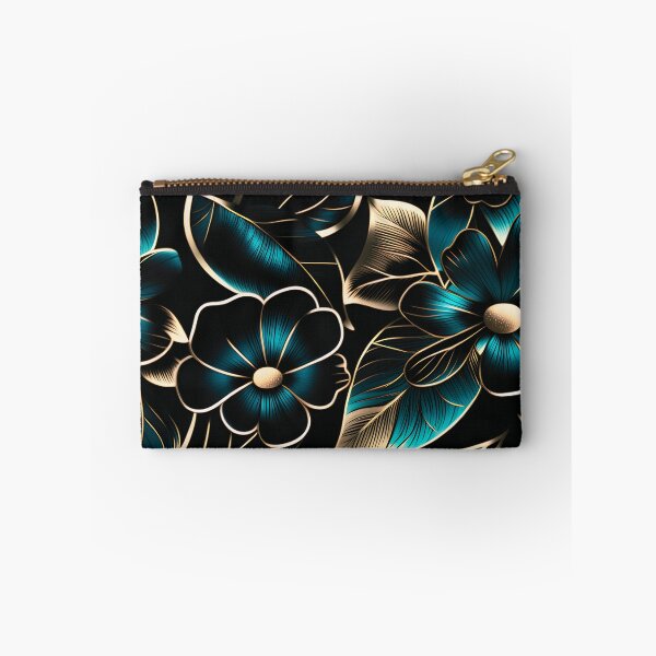 Item preview, Sultry Metallic Teal Floral Pattern in a Seamless Repeat for Art and Design designed and sold by Juliette Ozkalfayan.