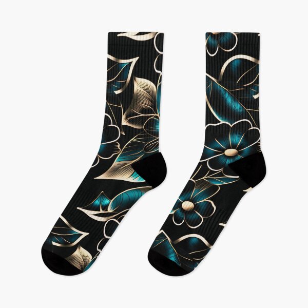 Item preview, Sultry Metallic Teal Floral Pattern in a Seamless Repeat for Art and Design designed and sold by Juliette Ozkalfayan.