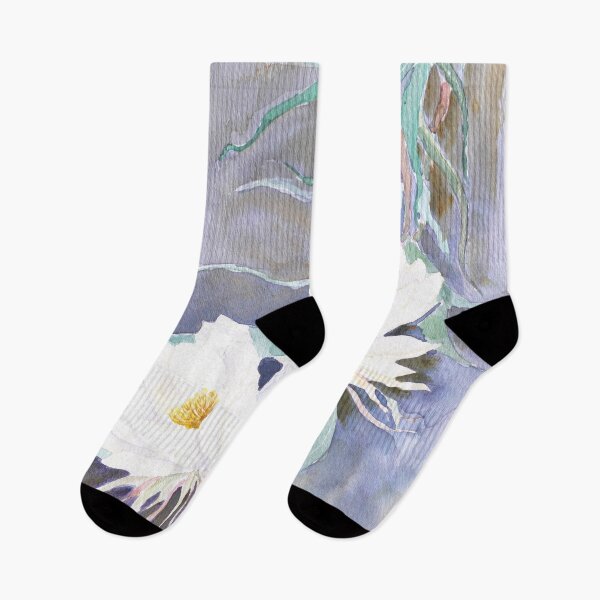 Item preview, white epiphyllum flowers  watercolor  designed and sold by ColorandColor.