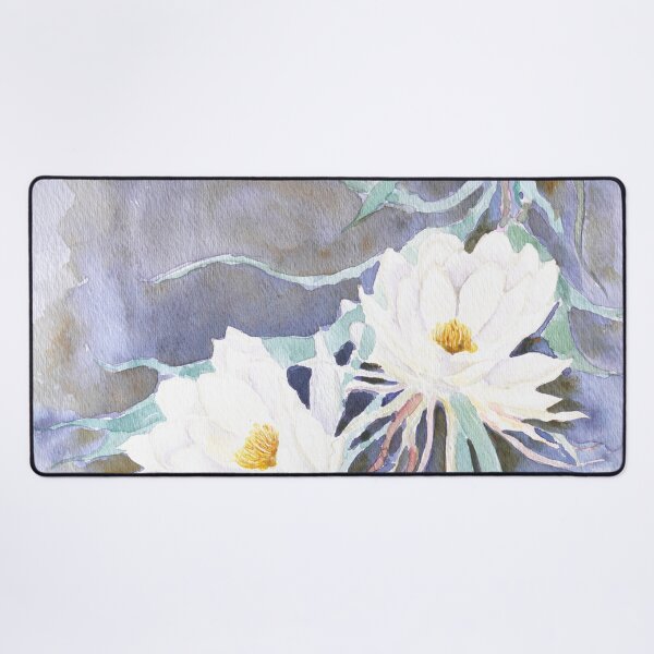 Item preview, white epiphyllum flowers watercolor designed and sold by ColorandColor.