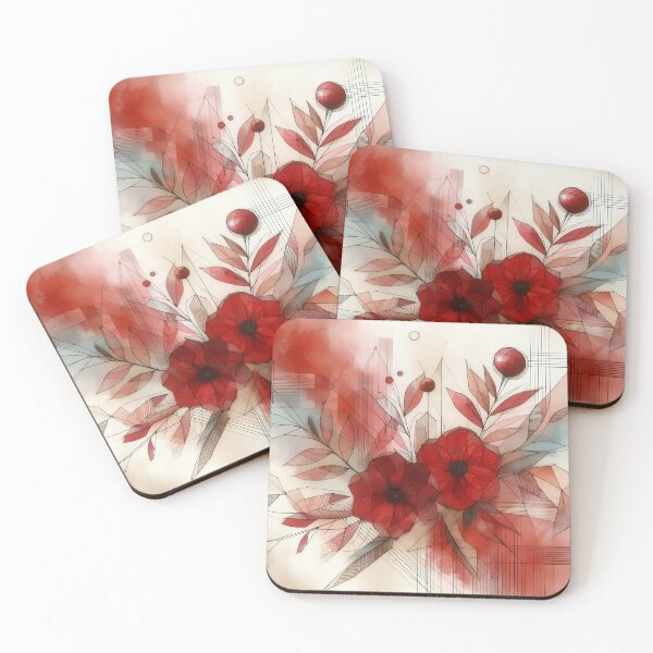 Item preview, Modern Floral Red Abstract Flowers  designed and sold by GraphicsClub.