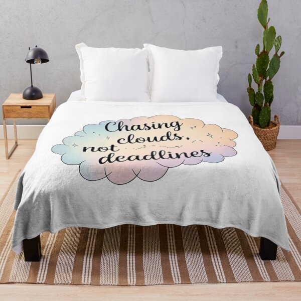 Item preview, Chasing Clouds Not Deadlines Fluffy Clouds Whimsical Hand Drawn Typography designed and sold by zoughlal.