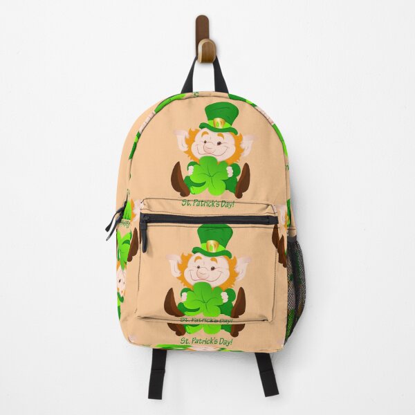 Item preview, St. Patrick's Day cheerful seated leprechaun in green clothing with red beard, with clover  designed and sold by JaroDesign2023.