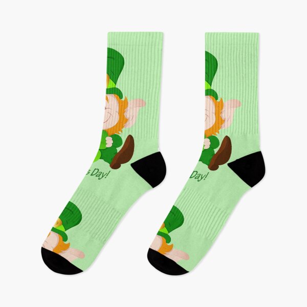Item preview, St. Patrick's Day cheerful seated leprechaun in green clothing with red beard, with clover  designed and sold by JaroDesign2023.