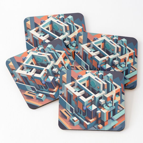 Item preview, Futuristic Geometric Cityscape designed and sold by Harmonic_Layers.