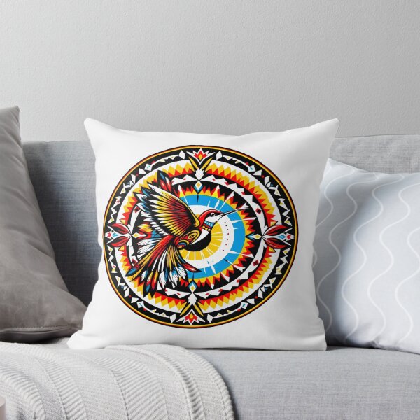 Item preview, Amazing colorful hummingbird on a tribal pattern designed and sold by NativeGraffix.