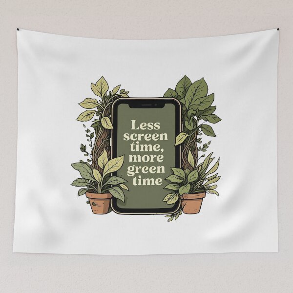 Item preview, Less Screen Time More Green Time Phone with Growing Vines Nature Inspired Eco Conscious designed and sold by zoughlal.