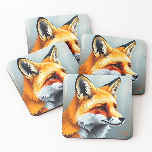 Item preview, Red Fox Portrait Abstract Forest Woodland Wildlife designed and sold by kakarikihill.