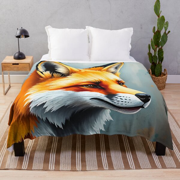 Item preview, Red Fox Portrait Abstract Forest Woodland Wildlife designed and sold by kakarikihill.