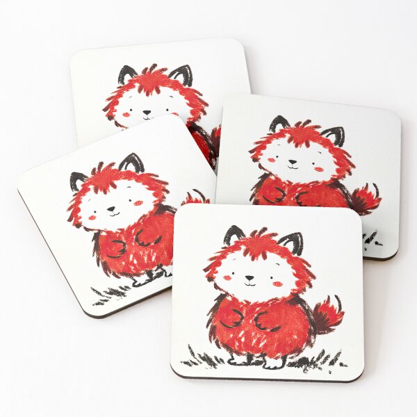 Item preview, Playful Red Fluffy Creature designed and sold by SunkenCost.