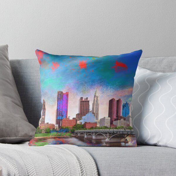 Item preview, Columbus Skyline Graffiti Art – Colorful Abstract Cityscape designed and sold by Phat Dog Designs .