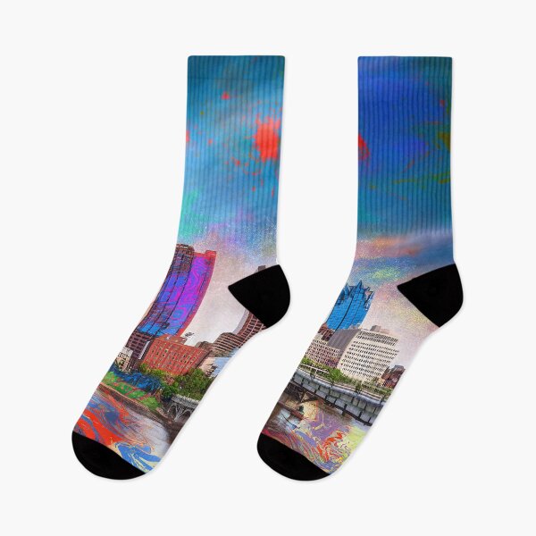 Item preview, Columbus Skyline Graffiti Art – Colorful Abstract Cityscape designed and sold by Phat Dog Designs .