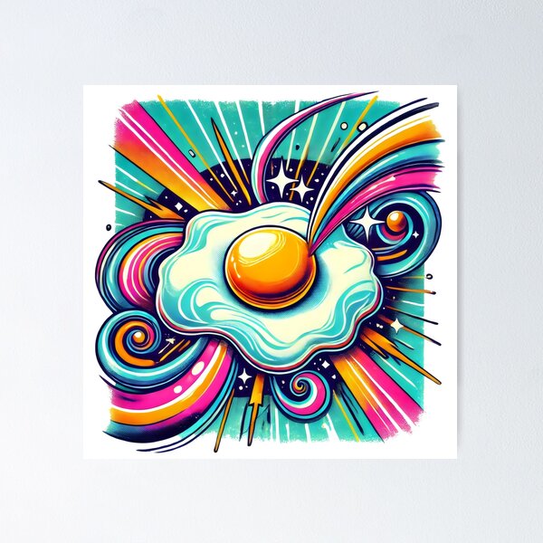 Item preview, Galactic Breakfast Blast – Retro Space Eggplosion designed and sold by NoNoNomad.
