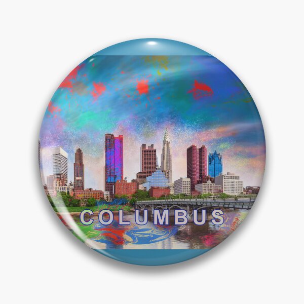 Item preview, Columbus Skyline Graffiti Art – Colorful Abstract Cityscape designed and sold by Phat Dog Designs .