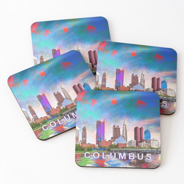 Item preview, Columbus Skyline Graffiti Art – Colorful Abstract Cityscape designed and sold by Phat Dog Designs .