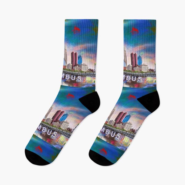 Item preview, Columbus Skyline Graffiti Art – Colorful Abstract Cityscape designed and sold by Phat Dog Designs .